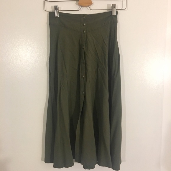 UO Ecote Midi Skirt with button front - Picture 3 of 5